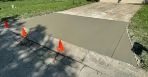 concrete driveway apron