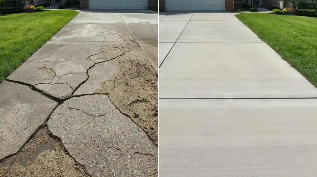 concrete driveway repair League City TX