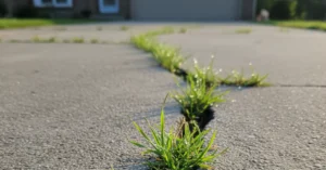 Concrete driveway crack repair