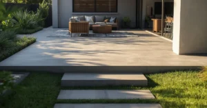 custom concrete patio designs