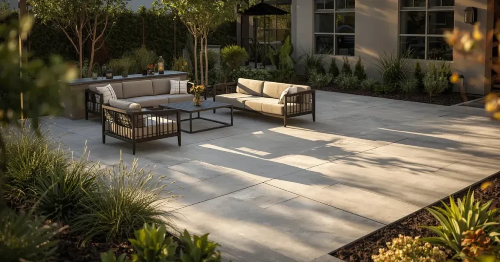 custom concrete patio designs