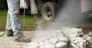 Removing concrete driveway