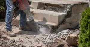 Removing concrete stairs
